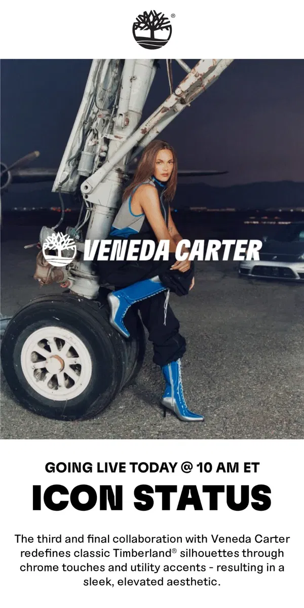 Email from Timberland. TODAY @ 10 am ET: Timberland x Veneda Carter.