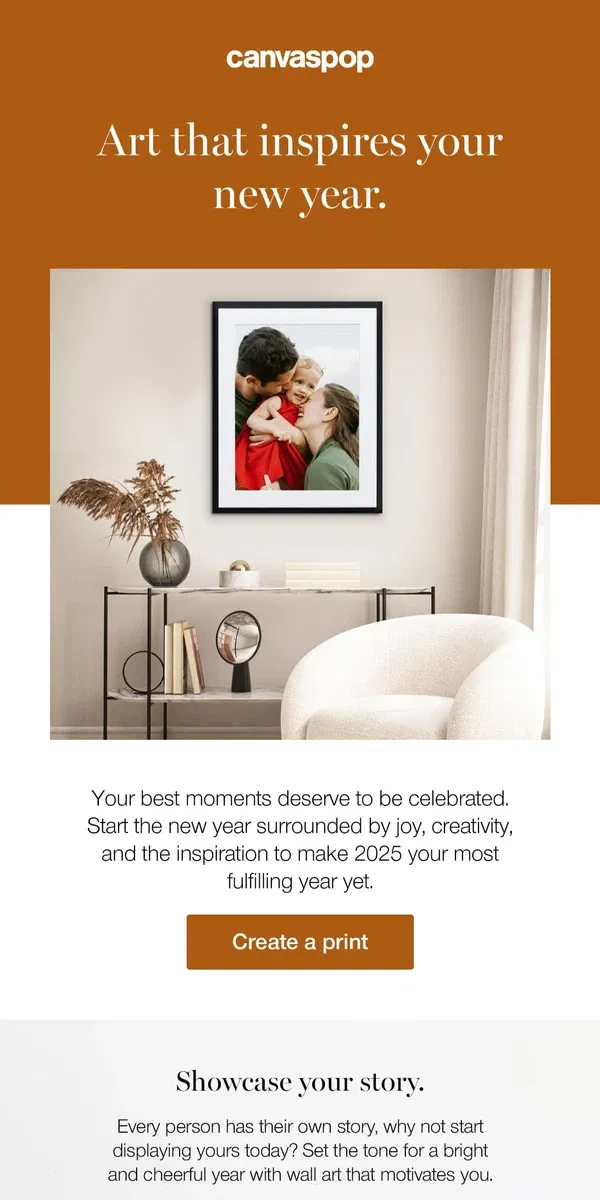 Email from Canvaspop. Your walls deserve a glow-up. Save 50%!