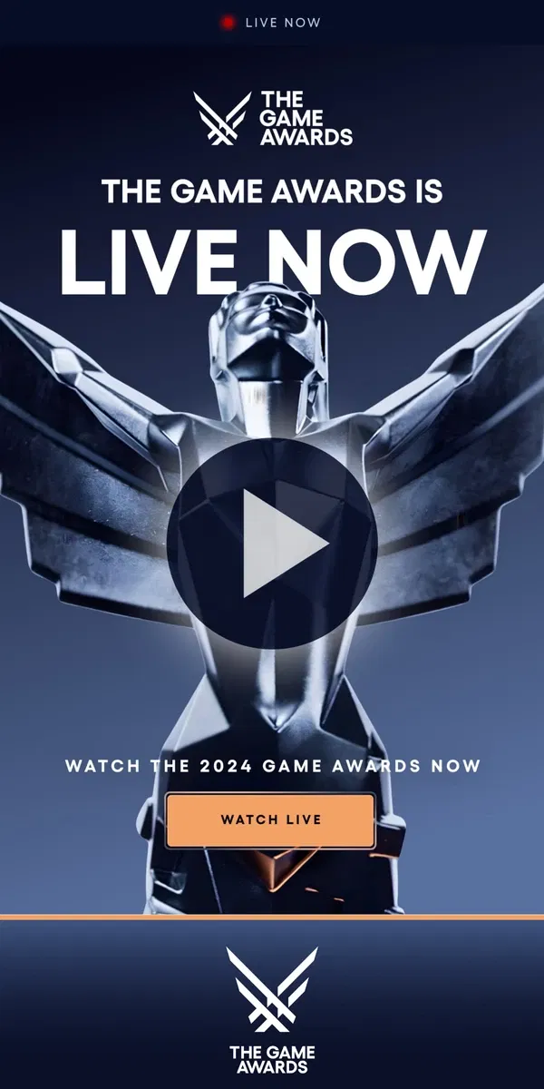 Email from The Game Awards. 🔴 WATCH NOW: TGA 2024 is Live!