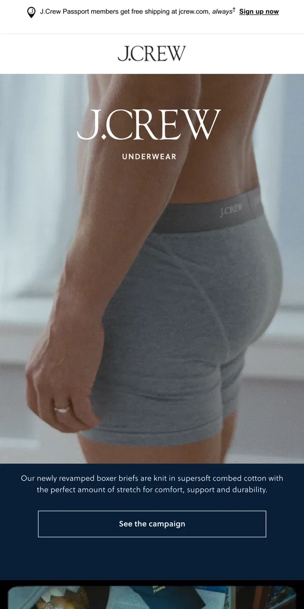 Email from J.Crew. Upgrade your underwear