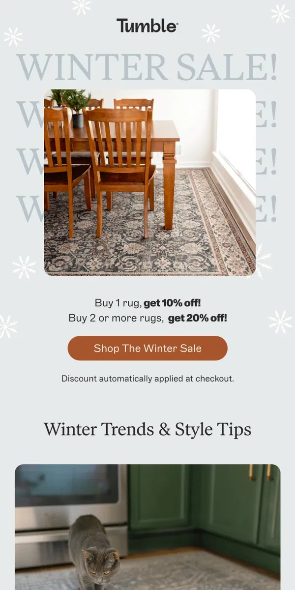 Email from Tumble. Our Winter Sale is Going Strong!