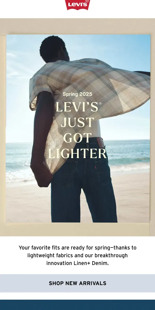 Email from Levi's. The fits you love, only lighter ☁️