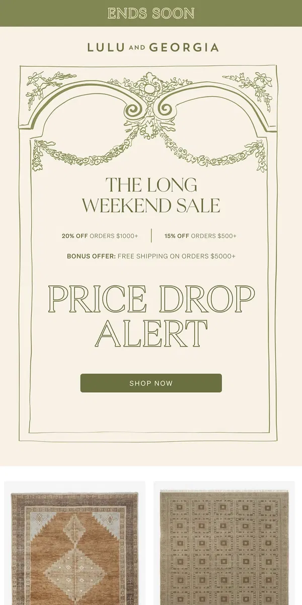 Email from Lulu and Georgia. PRICE DROP ALERT | Time is running out