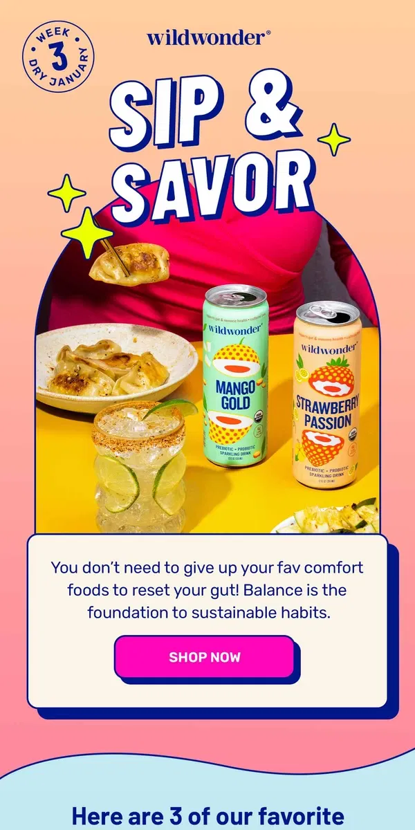 Email from wildwonder. Ready for a reset? Sip & savor with wildwonder!