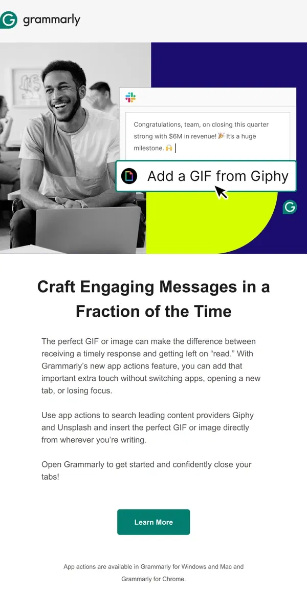 Email from Grammarly. 🆕 Announcing a faster way to get your work done