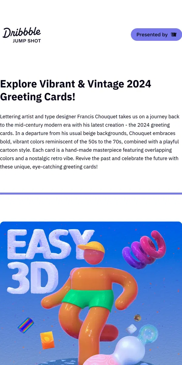 Email from Dribbble. 🎄💌Deck the Halls with Nostalgia: Grab Your 2024 Vintage Cards Today!