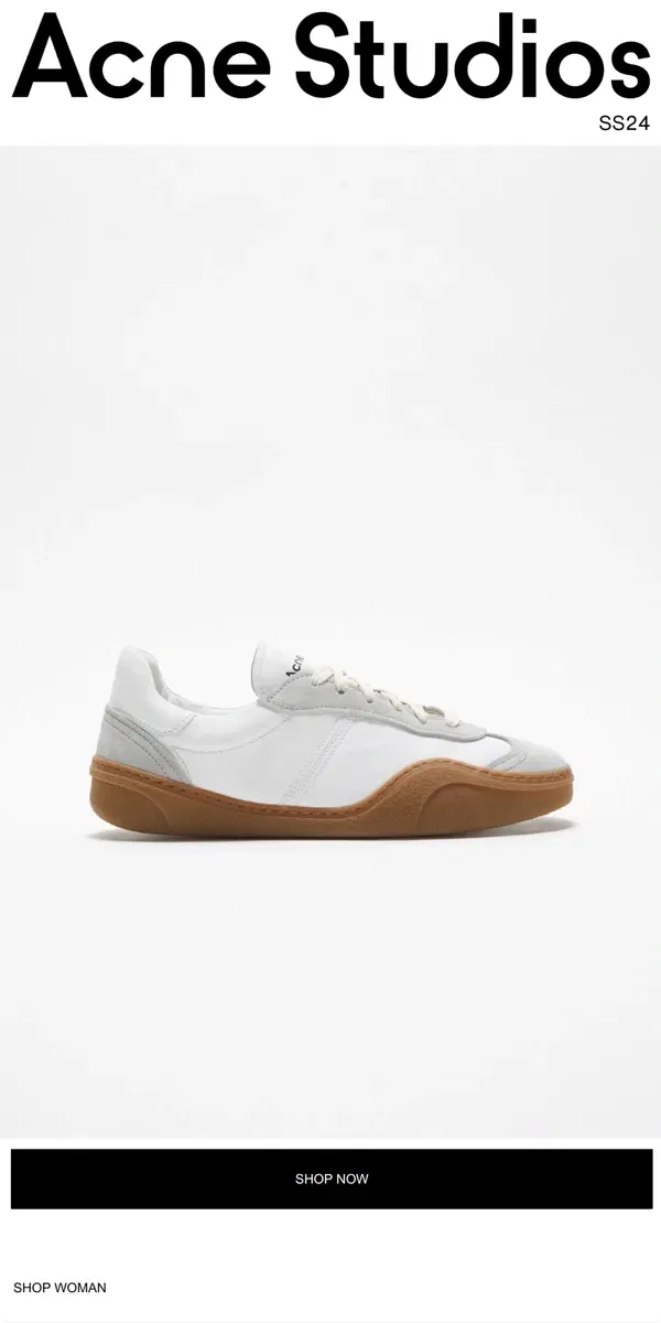 Email from Acne Studios. Lace-up sneakers