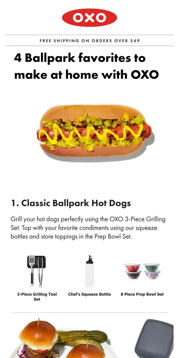 Email from OXO. ⚾ Get ready for some baseball with these ballpark classics