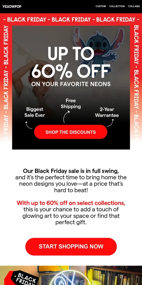 Email from Yellowpop. Don’t Miss Out on Our Black Friday Discounts!