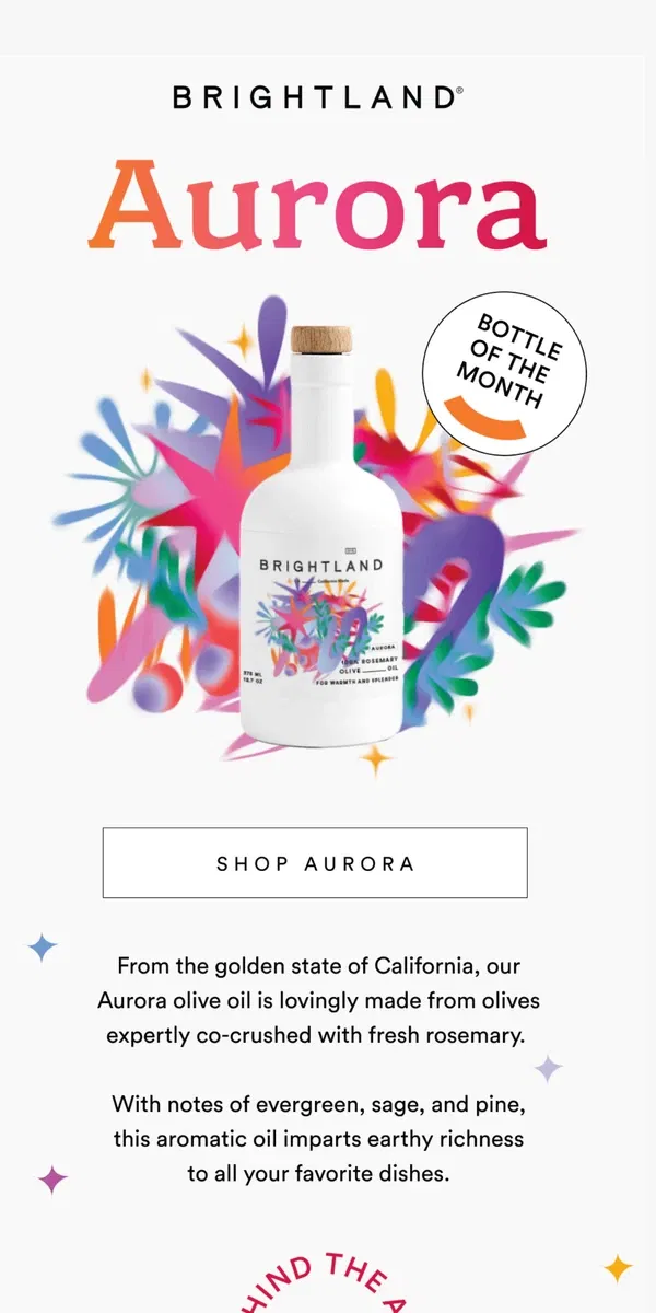 Email from Brightland. Our Bottle of the Month 👋