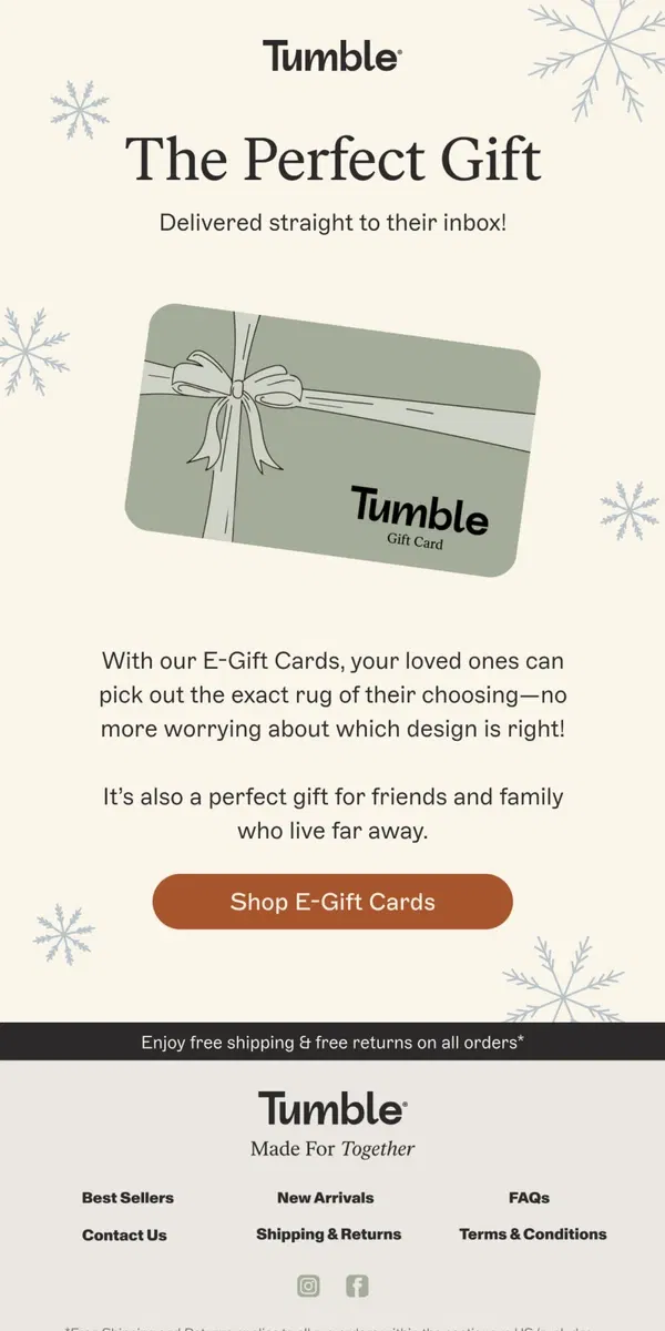 Email from Tumble. 'Tis the season for giving!