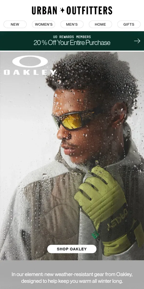 Email from Urban Outfitters. NEW Oakley: winter ready