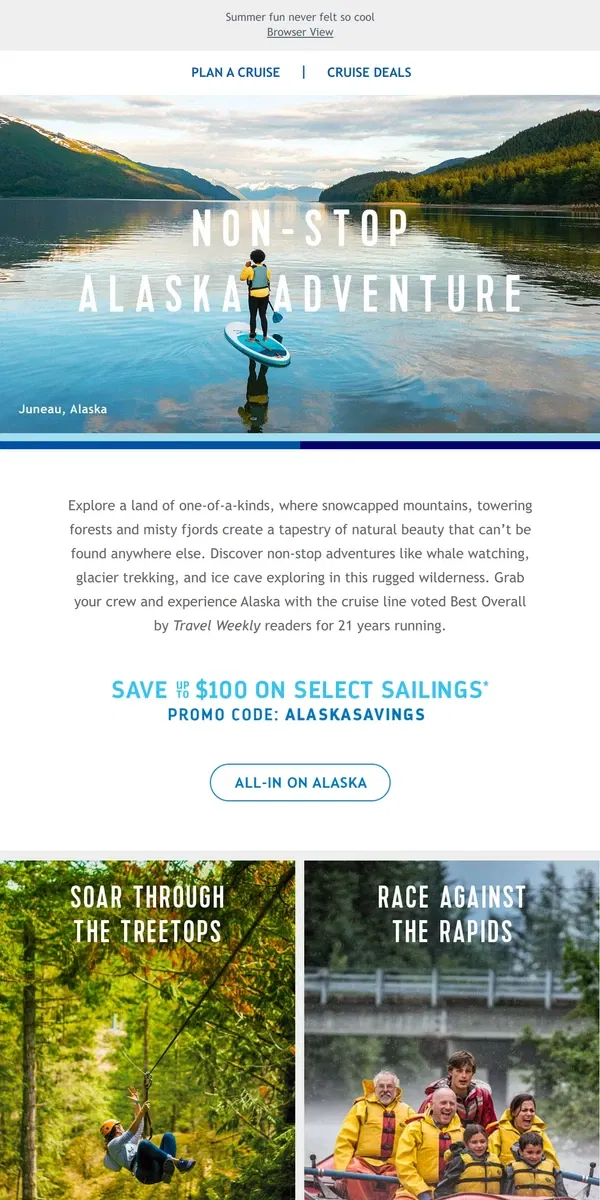 Email from Royal Caribbean. 2024 is your year for a bold Alaska adventure