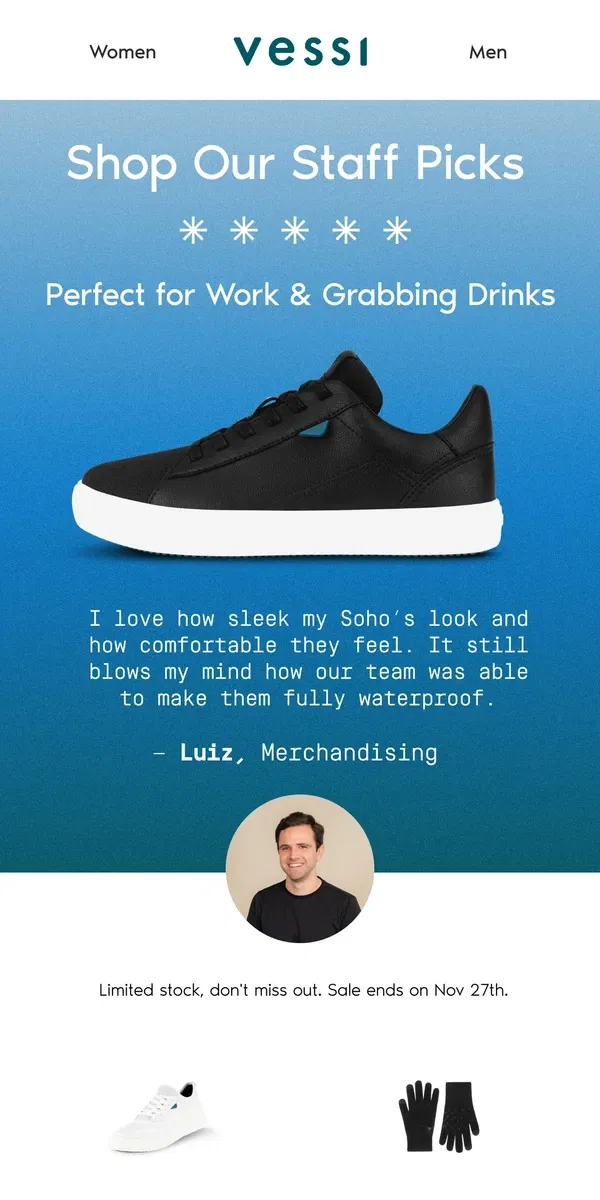 Email from Vessi. What shoes are WE wearing?