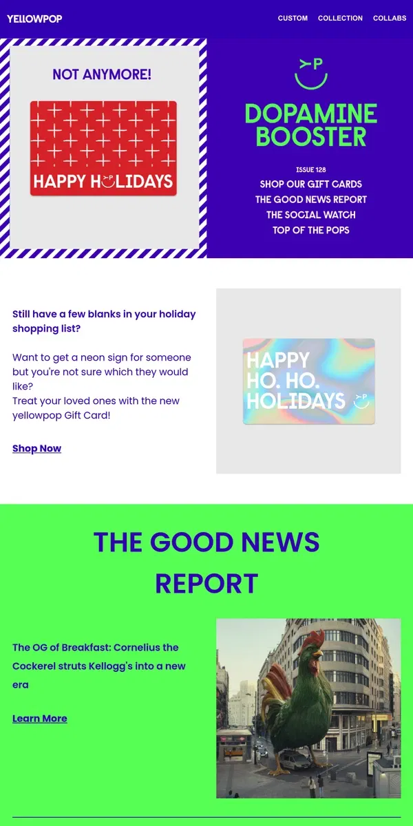 Email from Yellowpop. Holiday Dopamine Drop!✨