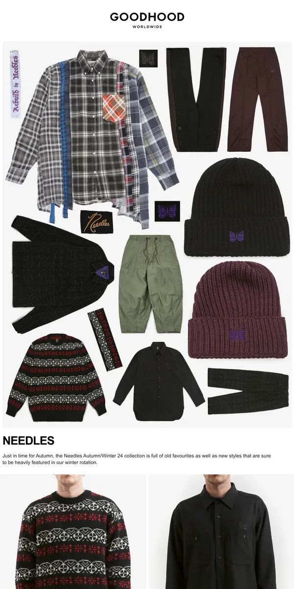 Email from Goodhood. Straight From Japan - New Arrivals from Needles and South2 West8