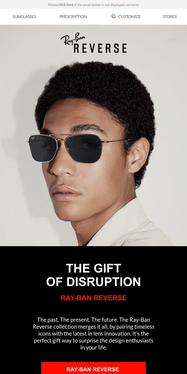 Email from Ray-Ban. Gift the future of eyewear