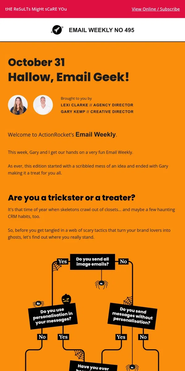 Email from ActionRocket. EmailWeekly #495: Enter our tangled web 🕸️😈