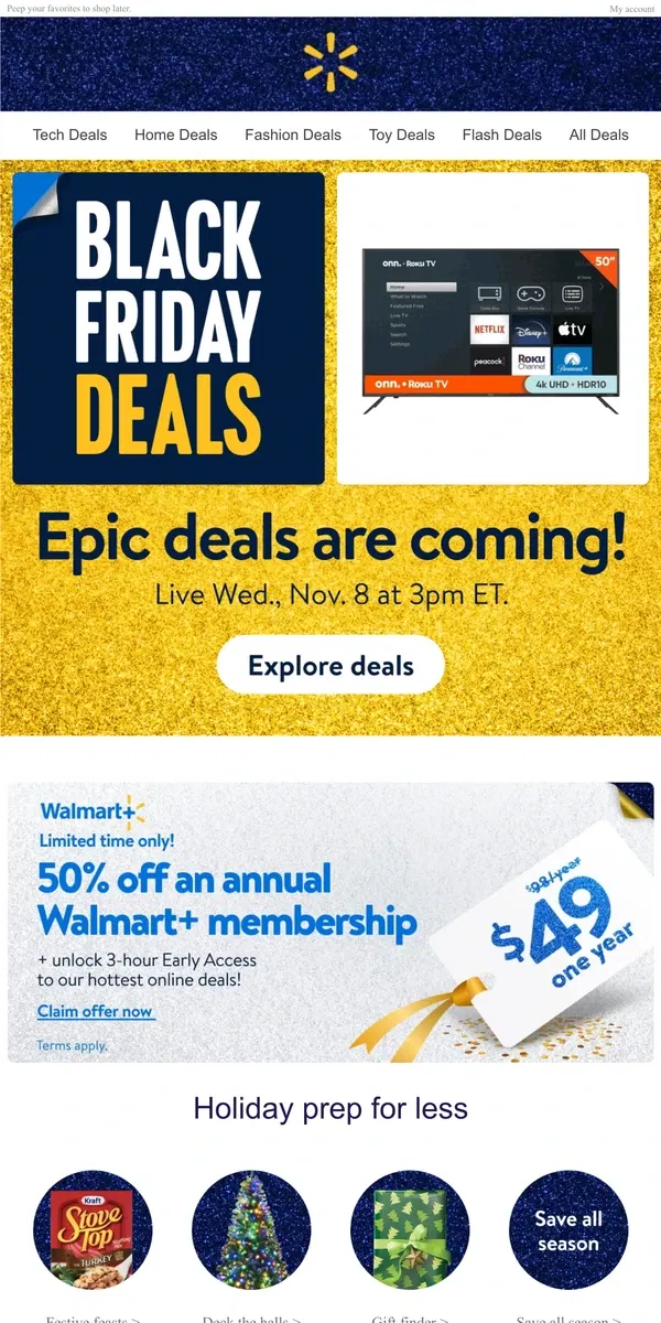 Email from Walmart. 🔮 Black Friday deals REVEALED 🔮