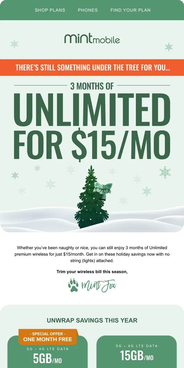 Email from Mint Mobile. Your gift awaits…