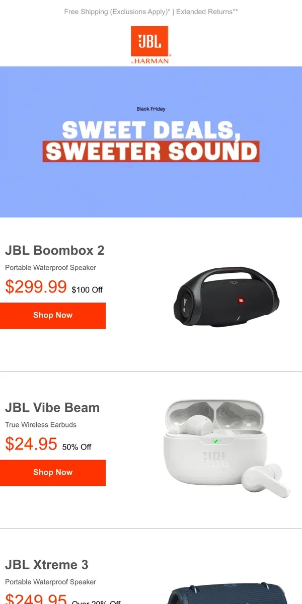 Email from JBL. You're Invited! JBL Black Friday Early Access Up to 60% off!