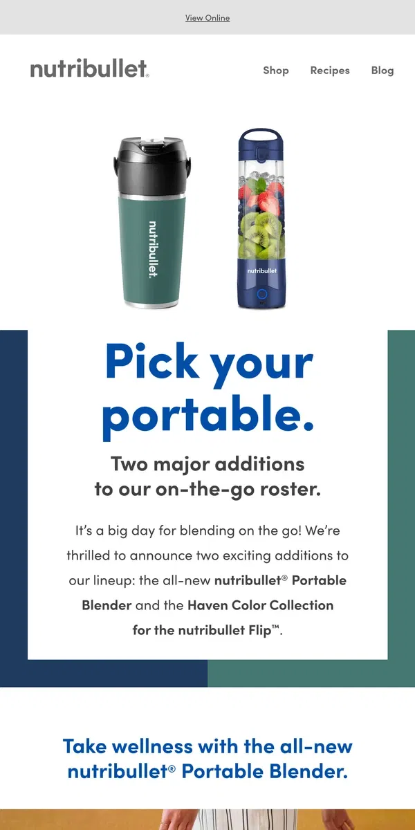 Email from nutribullet. Power to the Portable