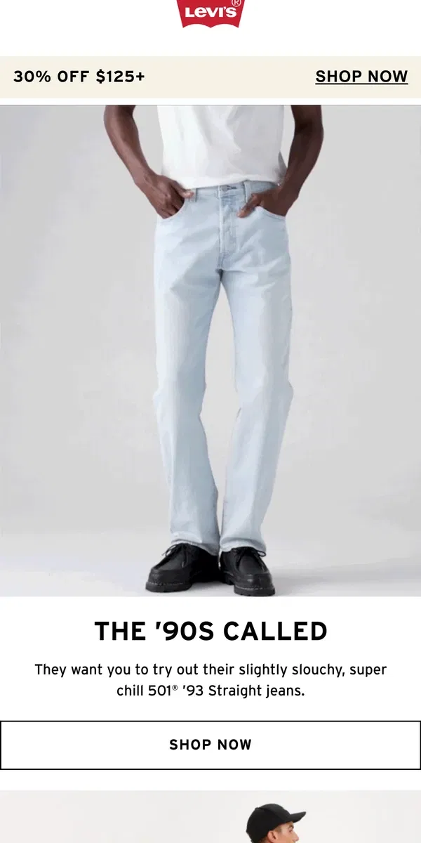 Email from Levi's. Our fav decade 🤝our fave fit