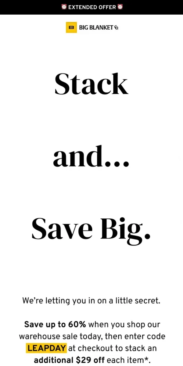 Email from Big Blanket Co. 🤫 Sale Hack