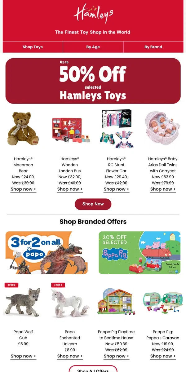 Email from Hamleys. Time is Ticking on these Toy Offers! ⚡