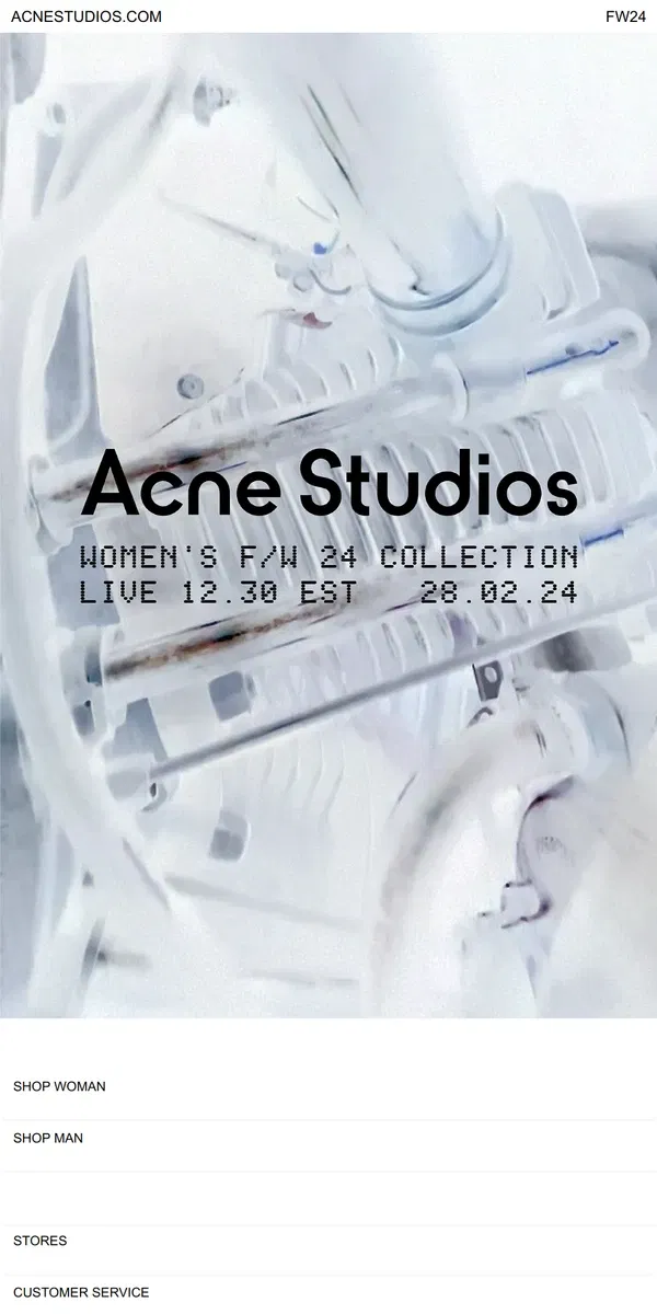 Email from Acne Studios. Acne Studios FW24 Show