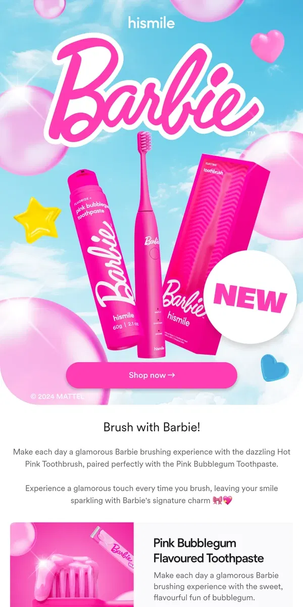 Email from Hismile. Barbie has arrived!