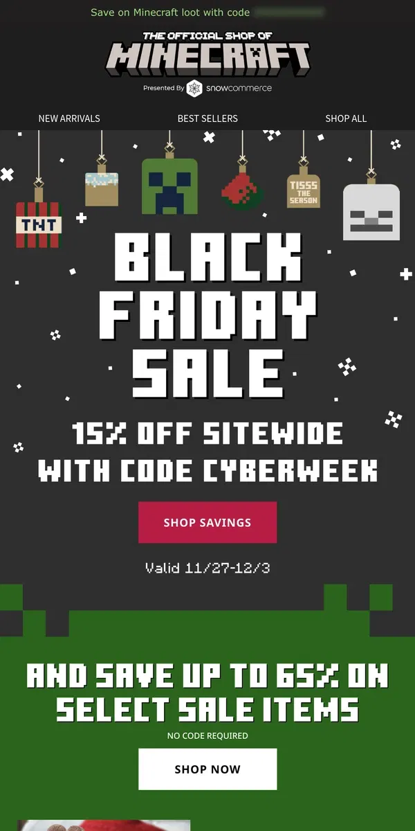 Email from Minecraft. Hurry, Black Friday Deals are Leaving!