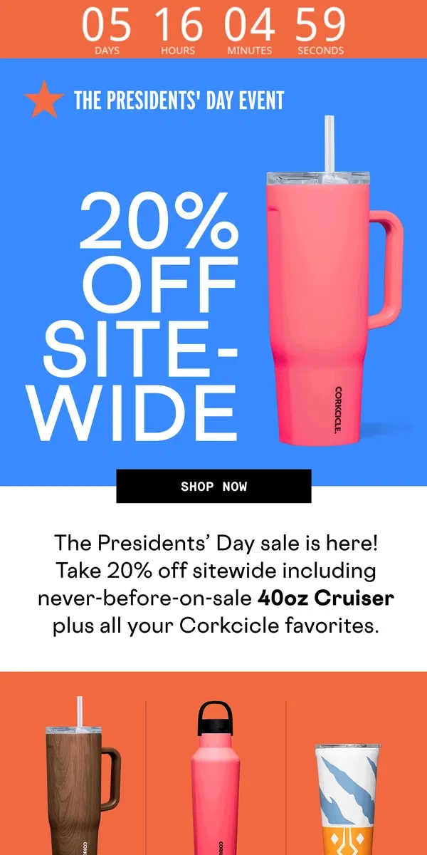 Email from CORKCICLE. 20% Off Sitewide 🇺🇸