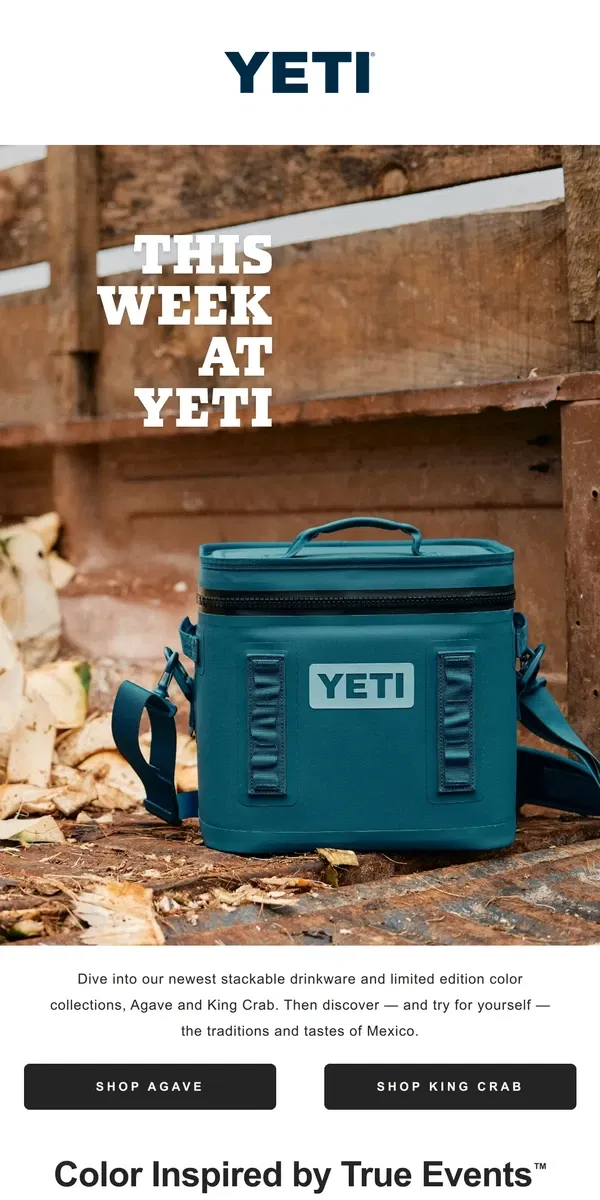 Email from YETI. Discover Two New Colors From The Wild