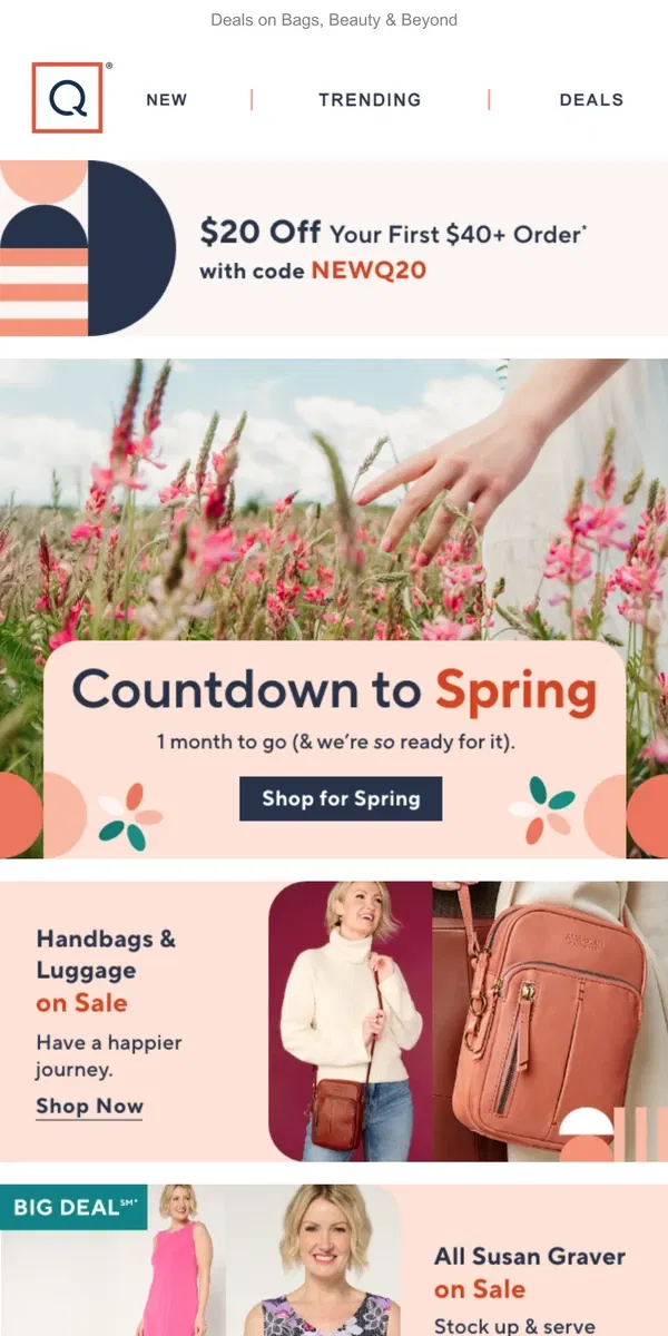 Email from QVC. Set Sale for Spring! Susan Graver + More