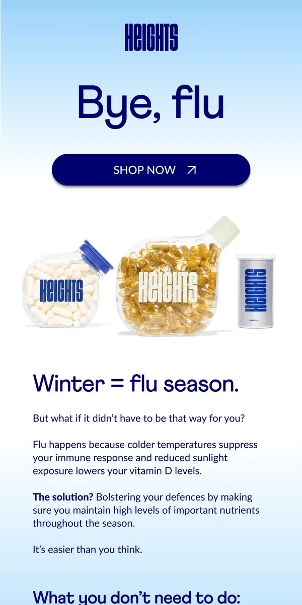 Email from Heights. Flu season is coming… 🦠