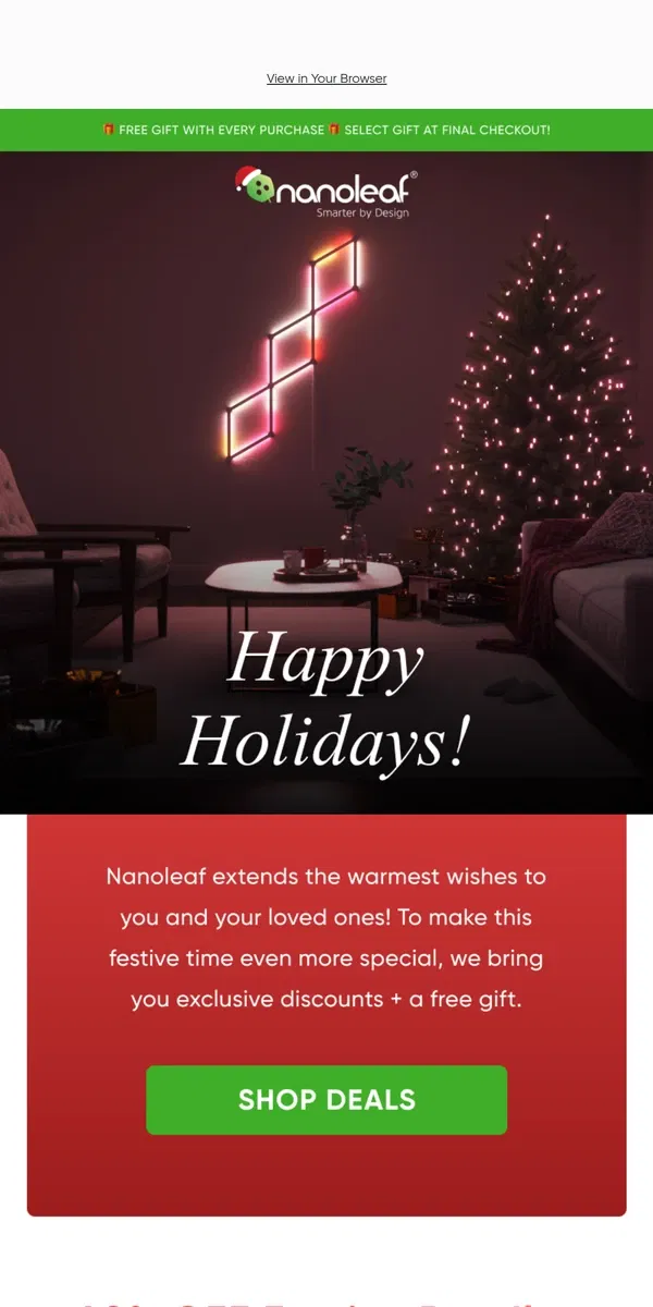 Email from Nanoleaf. Happy Holidays!