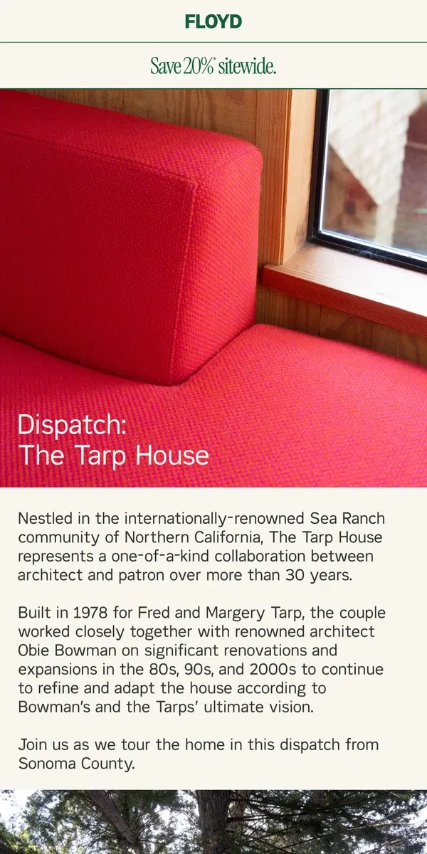 Email from Floyd Home. From the Archives: The Tarp House