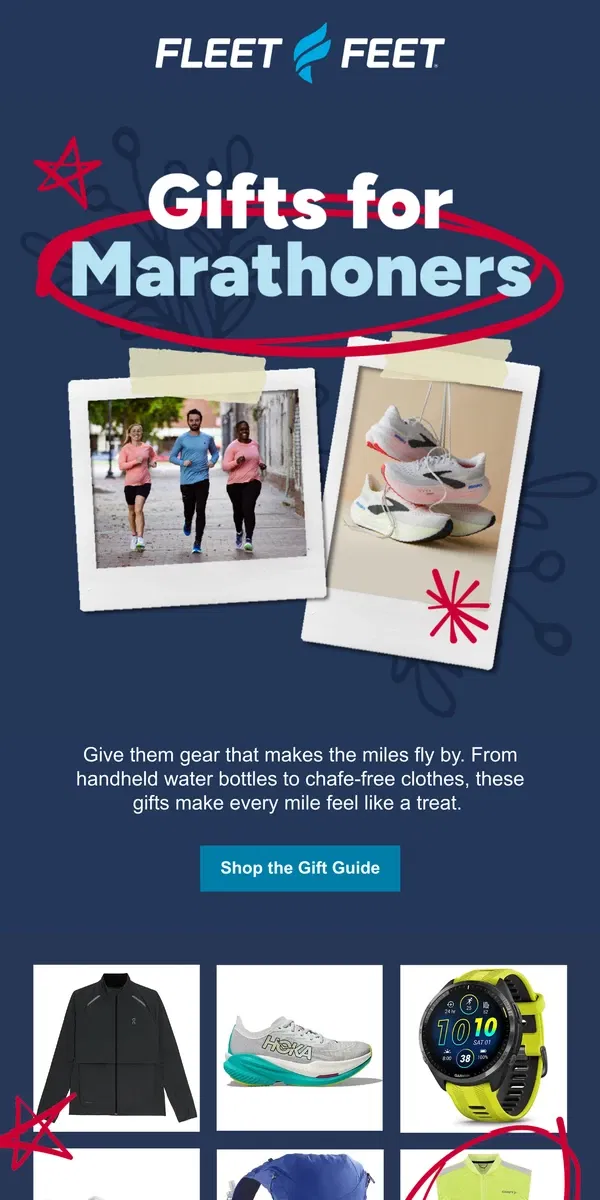 Email from Fleet Feet. A Marathoner's Wishlist