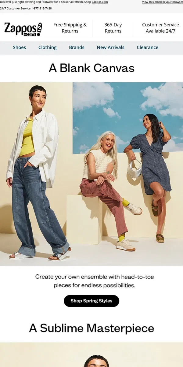 Email from Zappos. Spring 2024: Art is Every(wear) 🌷🖼️🌷