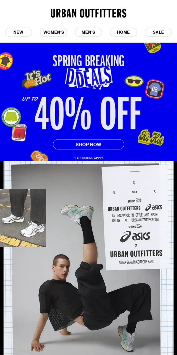 Email from Urban Outfitters. NEW from ASICS (+ up to 40% OFF!)