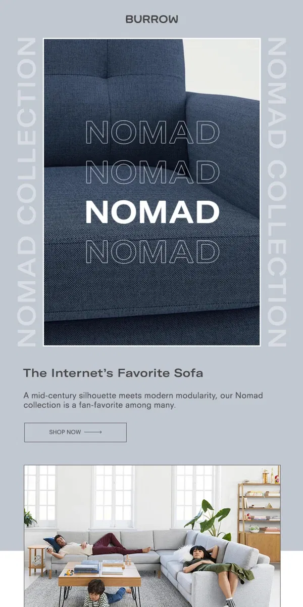 Email from Burrow. Get to know the internet's favorite sofa