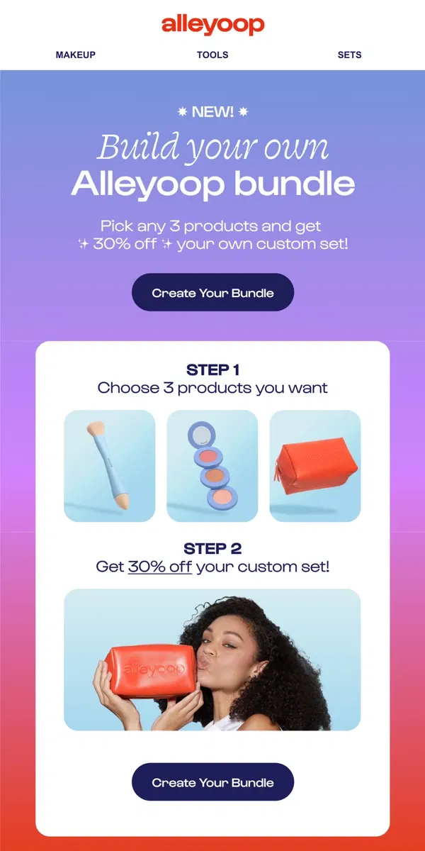 Email from Alleyoop. NEW! Build your own bundle