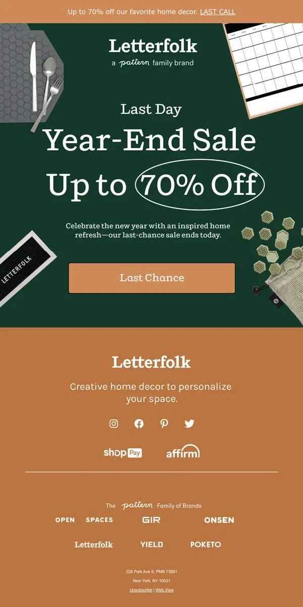 Email from Letterfolk. ⏰ Hurry, discounts up to 70% end soon!