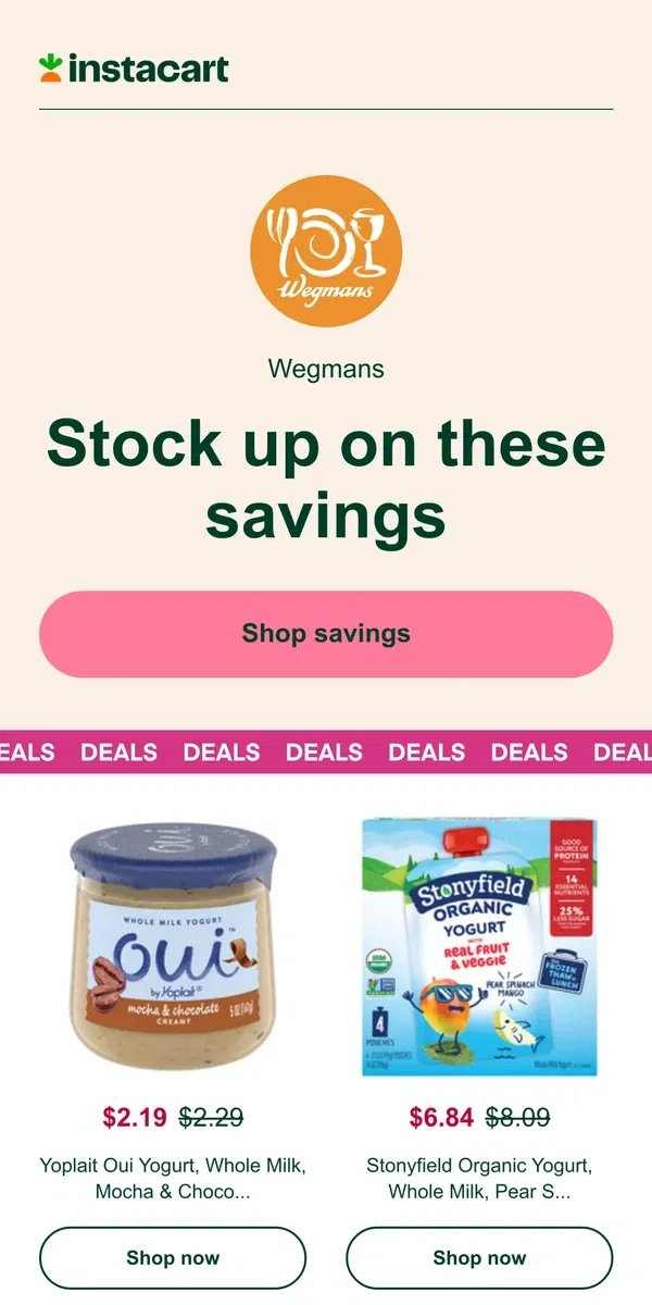 Email from Instacart. Don’t miss out on these coupons