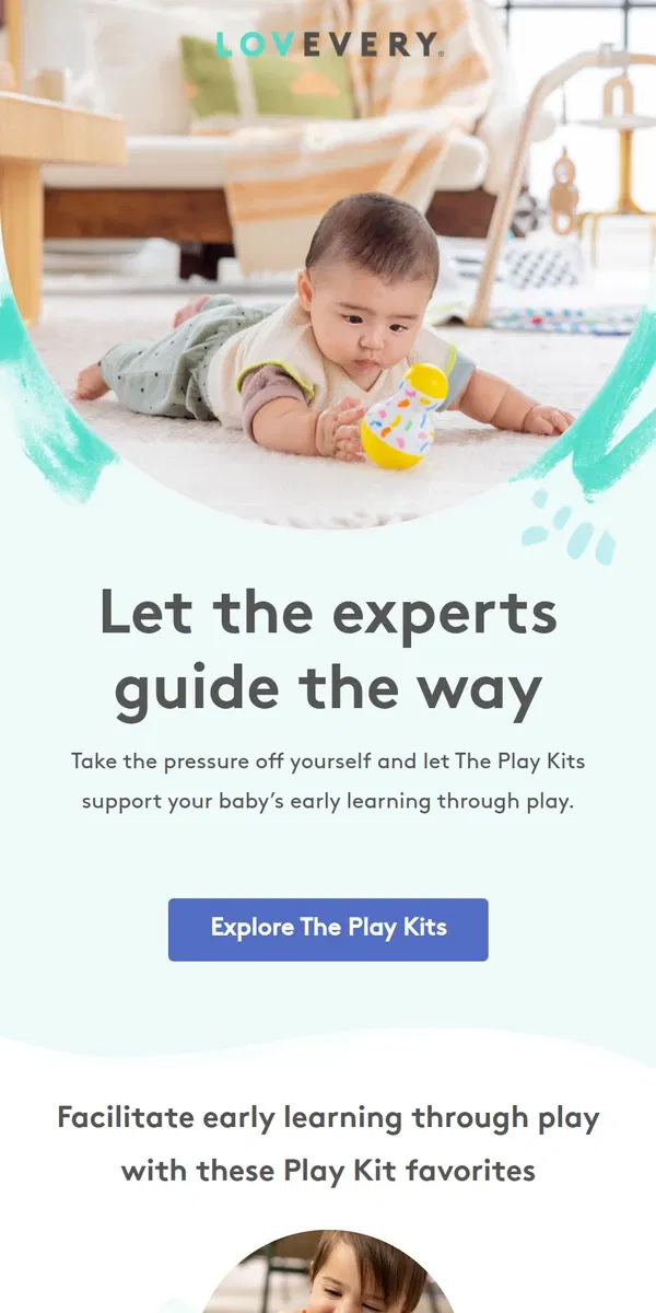 Email from Lovevery. The #1 easiest way to boost early learning? Play.