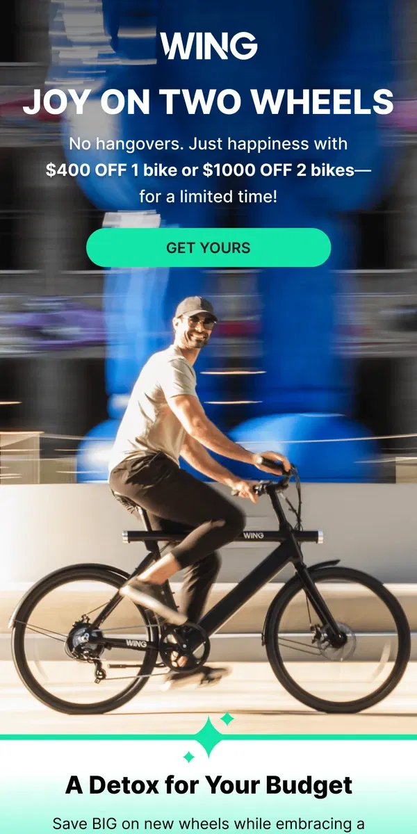 Email from Wing Bikes. Transform your health with a Wing Bike