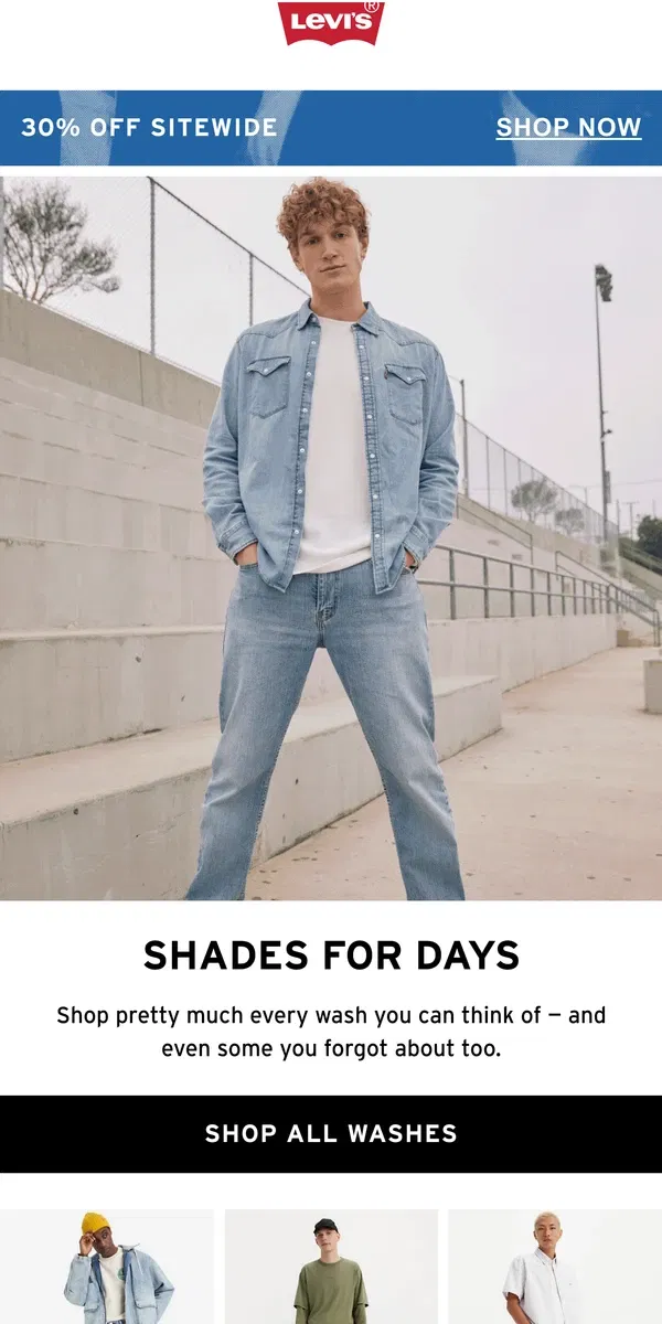 Email from Levi's. One word: range