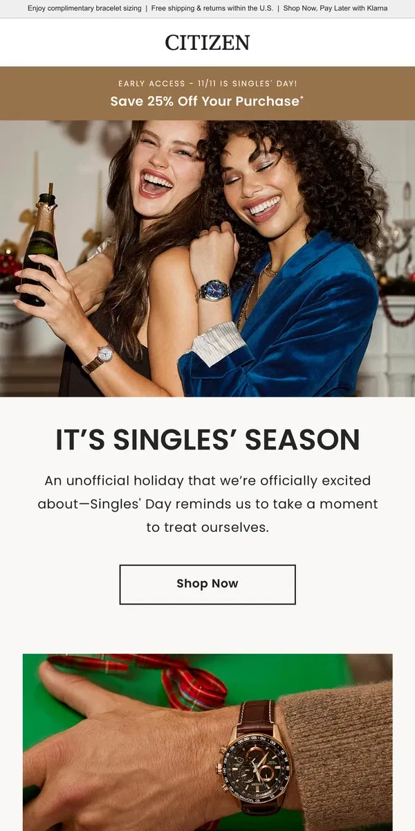 Email from Citizen Watch. It’s Time to Treat Yourself