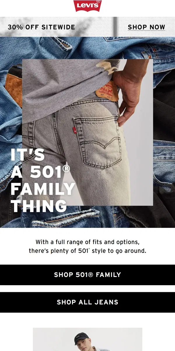 Email from Levi's. Get that button fly high feeling